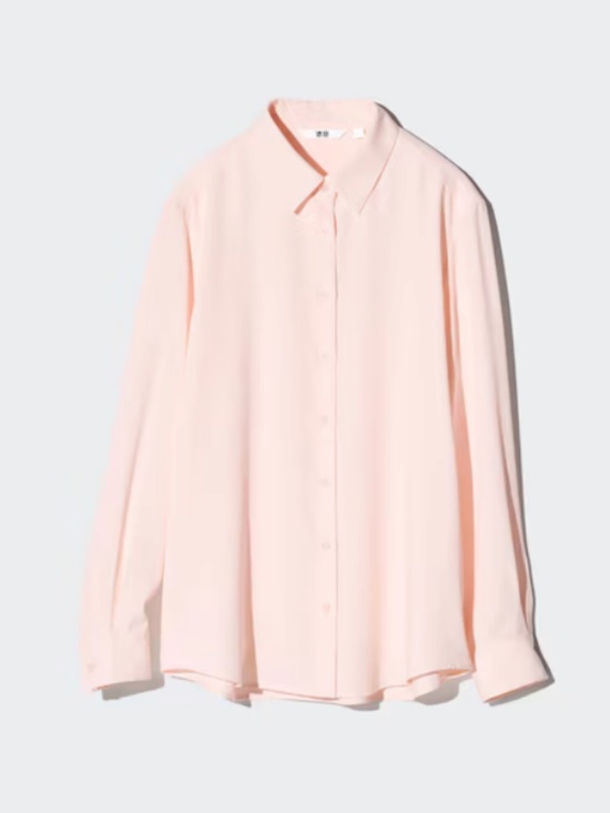 Uniqlo Tops - Uniqlo RAYON LONG SLEEVE BLOUSE